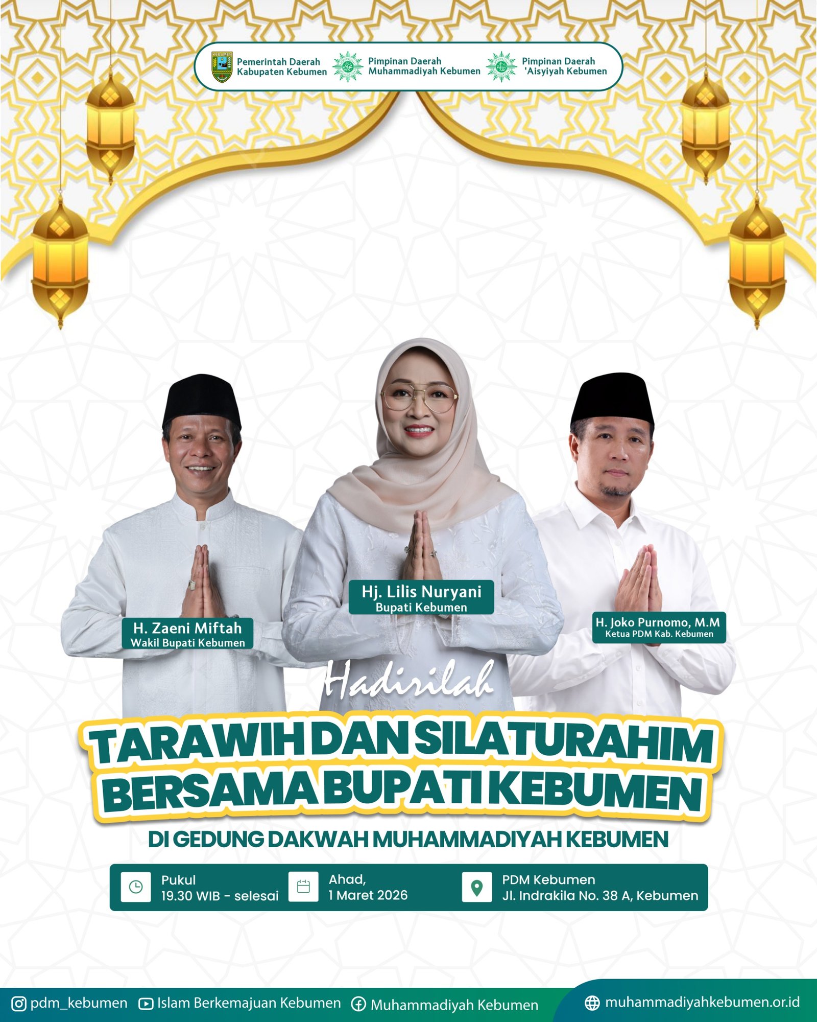 Mari Hadiri Tarawih dan Silaturahim Bersama Bupati Kebumen