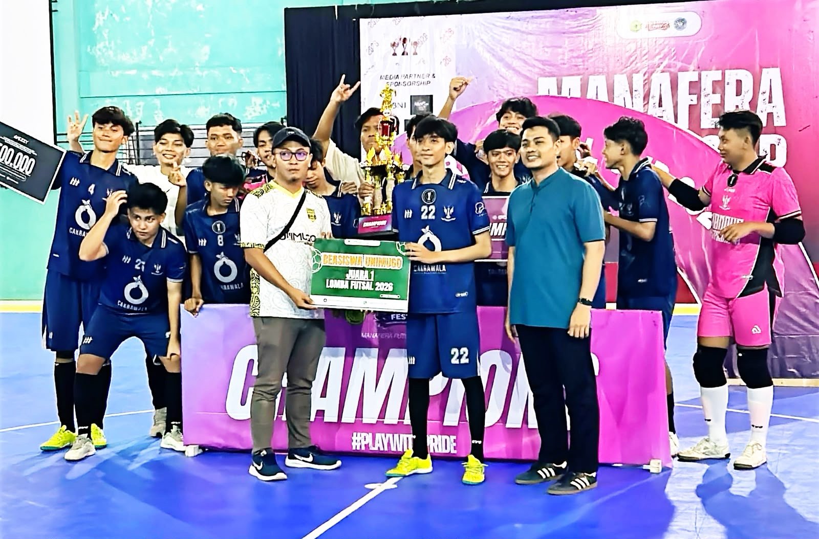 Kuliah Jalur Juara! UNIMUGO Apresiasi Pemenang Futsal Manafera Fest 2026 dengan Beasiswa Jutaan Rupiah